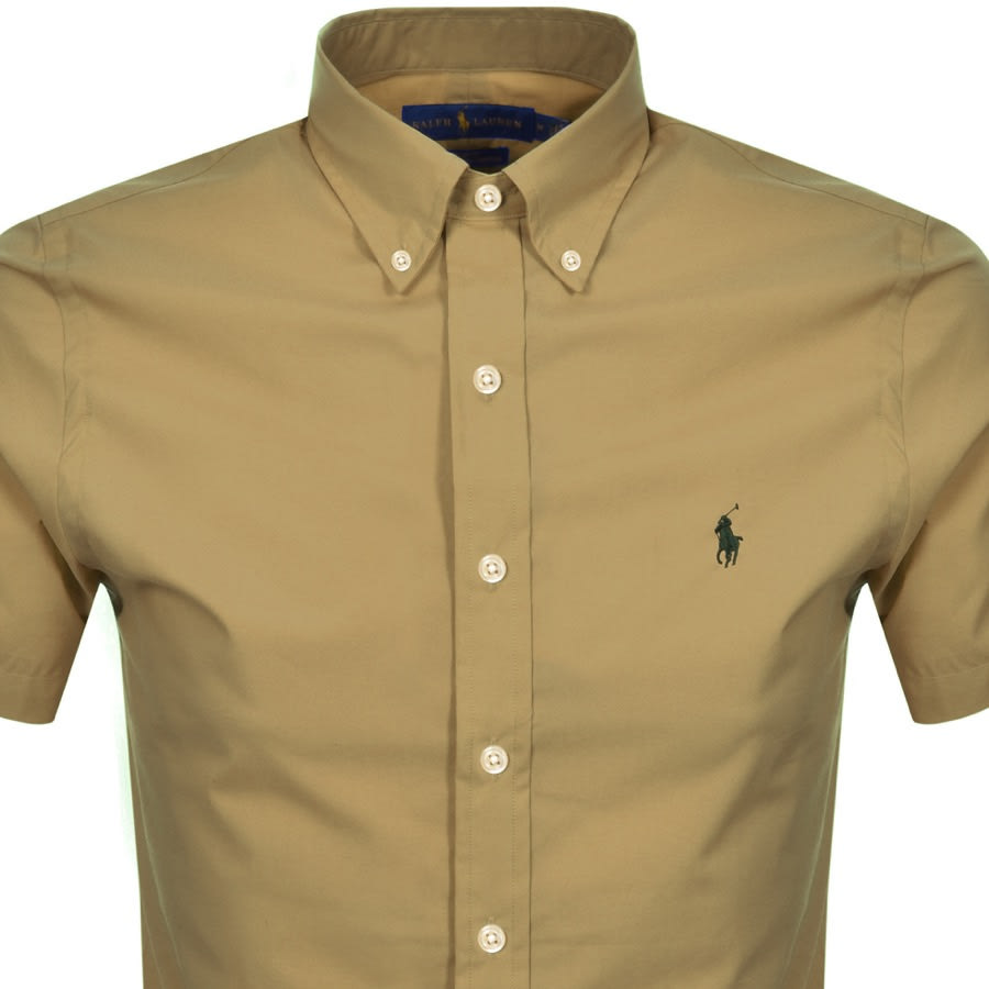 Alternative Image for ProductRalph Lauren Short Sleeved Slim Fit Shirt Beige2